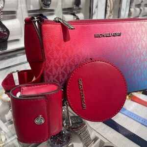 MICHAEL KORS Jet Set Sm Ombré Signature Logo Crossbody Case Apple Airpods Pro®